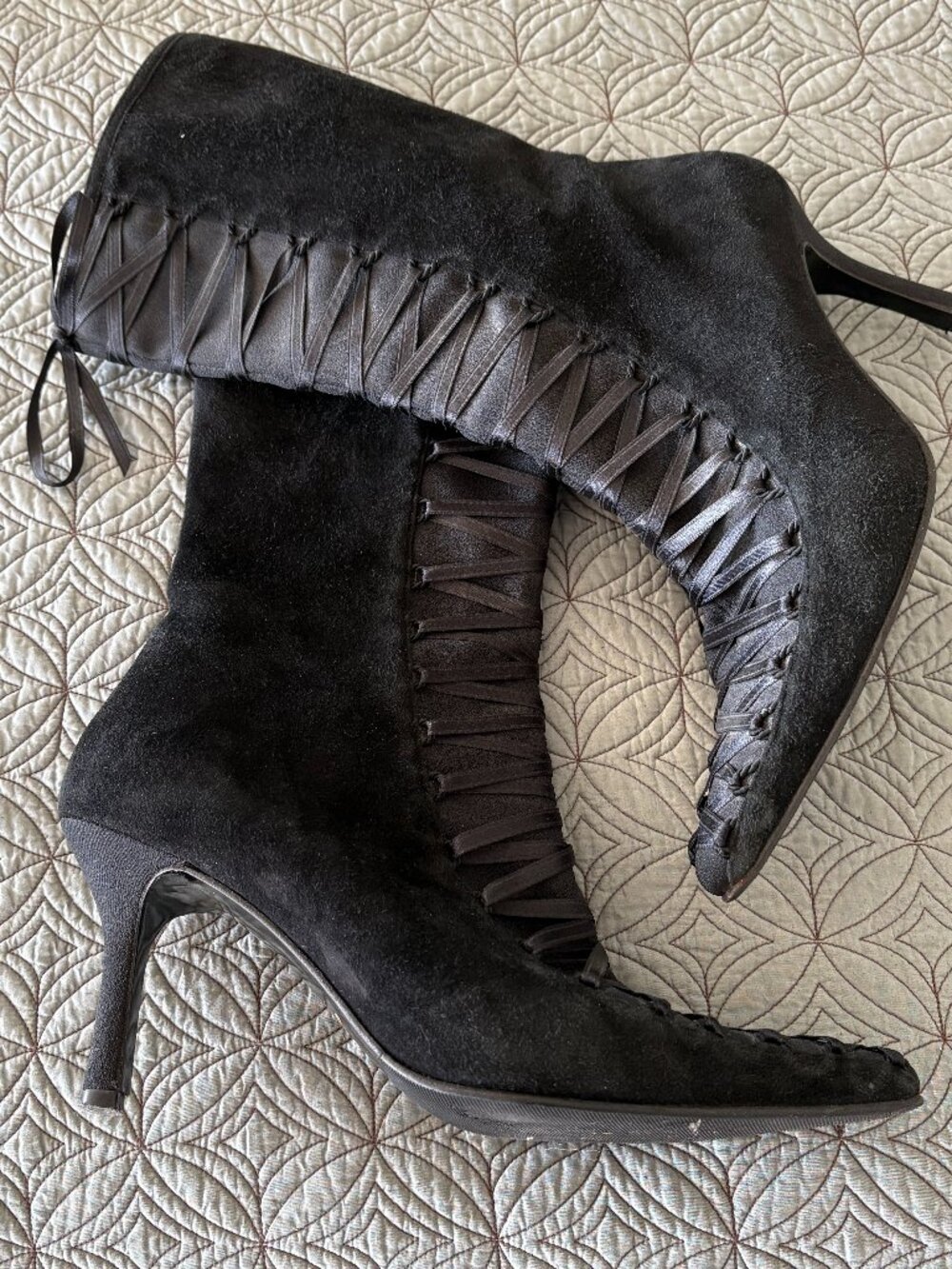 Vintage Beverly Feldman black suede boots